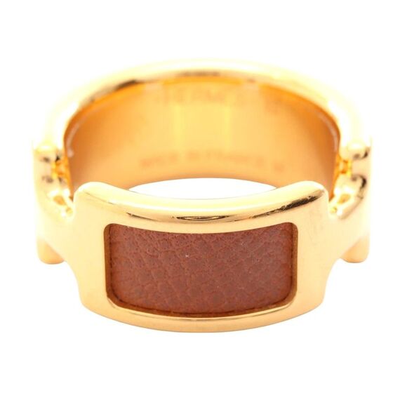 Hermes Olympe PM Ring Gold Plated Leather - Picture 1 of 6